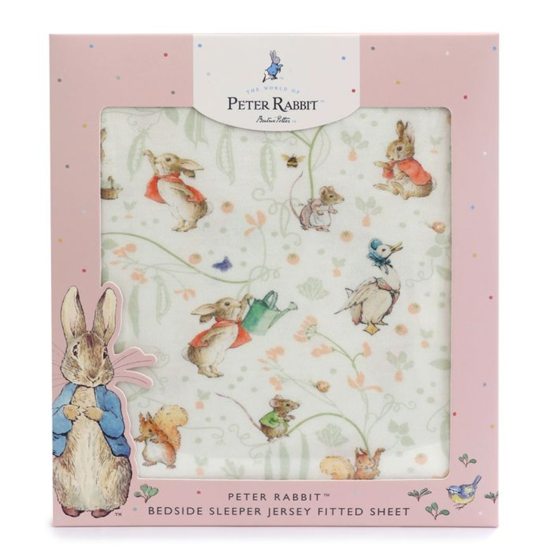 Bubba Blue Peter Rabbit Bedside Sleeper Fitted Sheet Flopsy Mopsy & Cottontail