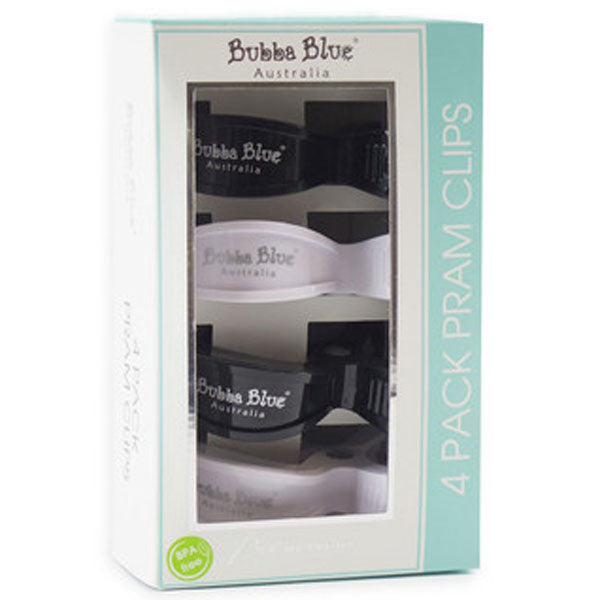 Bubba Blue Pram Clips Unisex Black and White 4pk