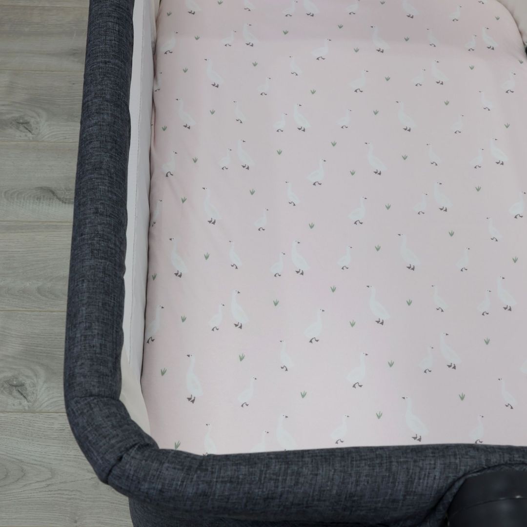 Bubba Blue Provincial Bedside Bed Fitted Sheets 2pk Blush/Grey