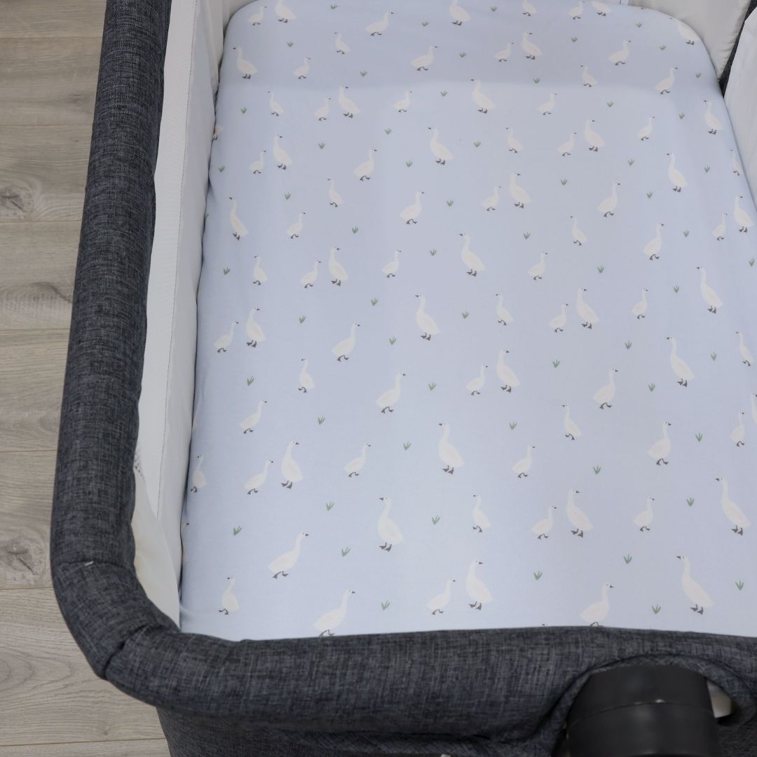 Bubba Blue Provincial Bedside Bed Fitted Sheets 2pk Sky/Almond