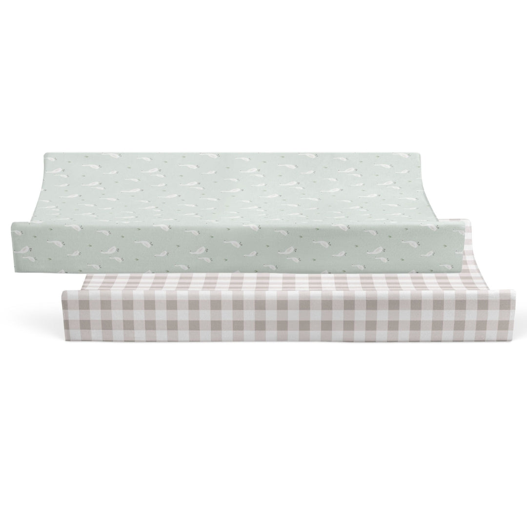 Bubba Blue Provincial Change Pad Covers 2 Pack Olive/Taupe