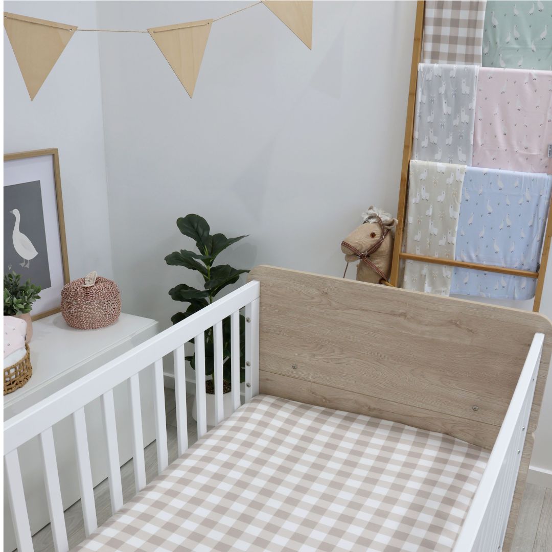 Bubba Blue Provincial Cot Fitted Sheets 2pk Olive/Taupe