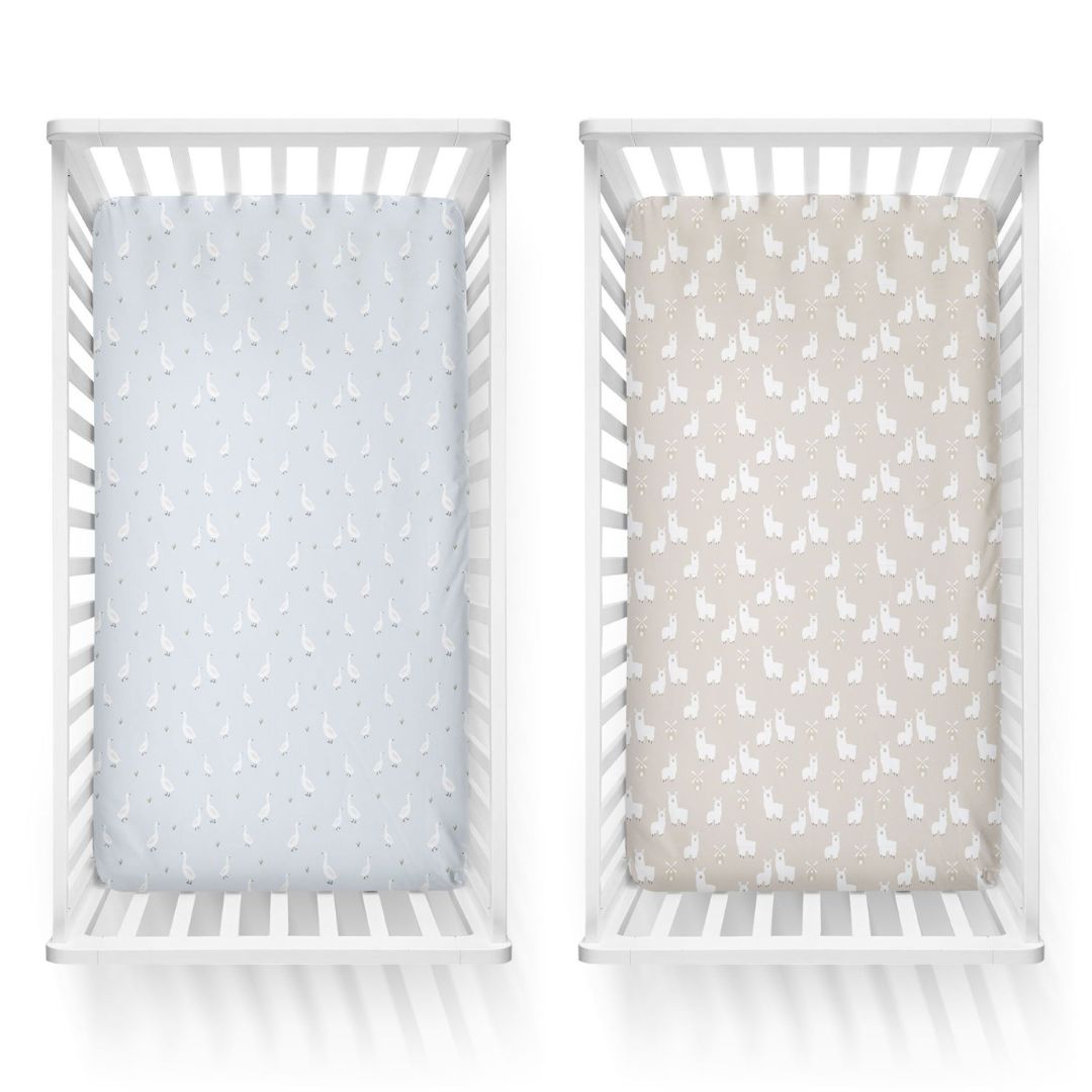 Bubba Blue Provincial Cot Fitted Sheets 2pk Sky/Almond