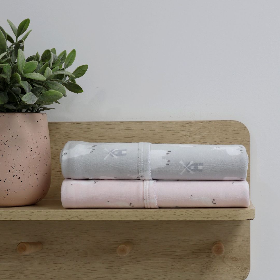 Bubba Blue Provincial Jersey Wraps 2pk Blush/Grey