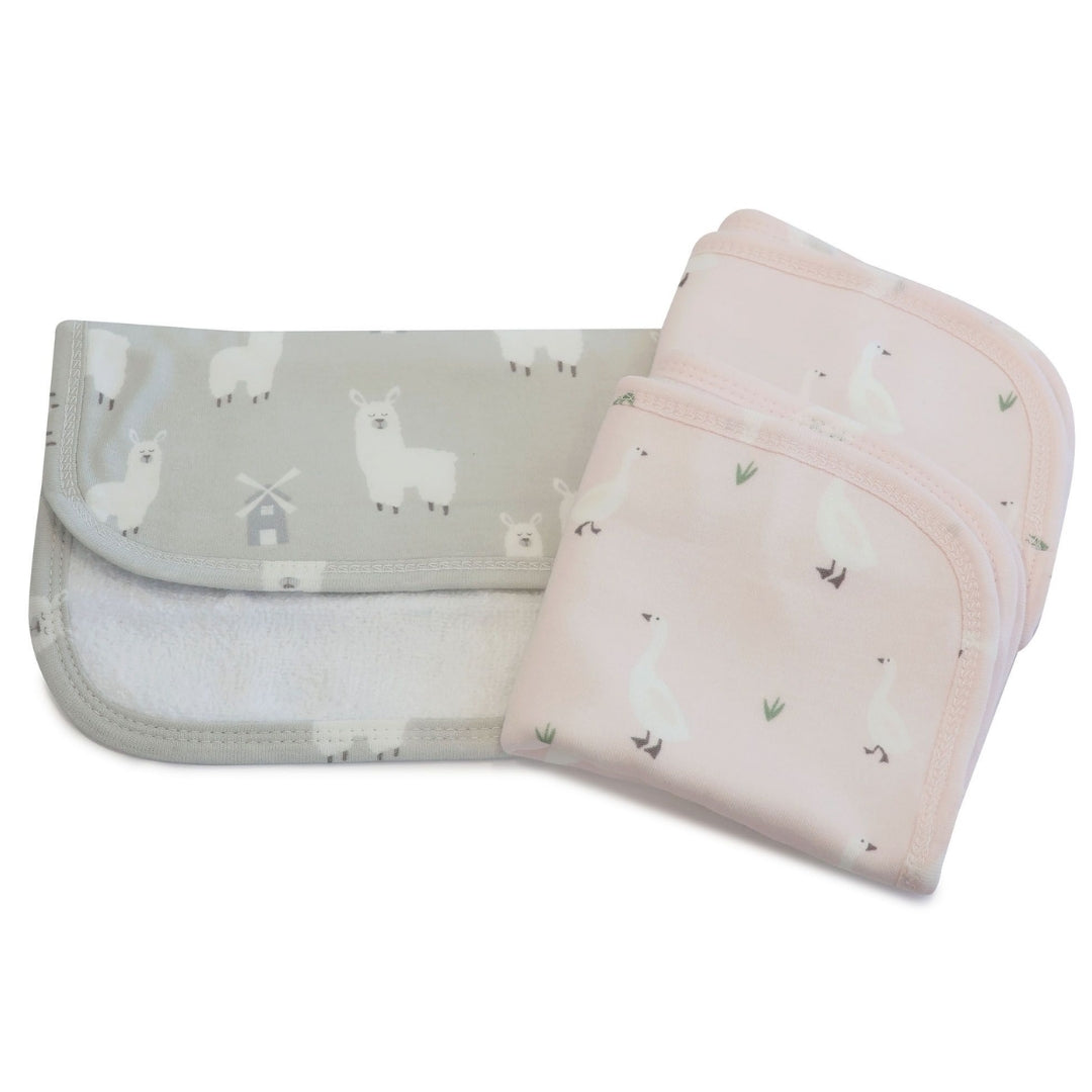 Bubba Blue Provincial Face Washers 3 Pack Blush/Grey