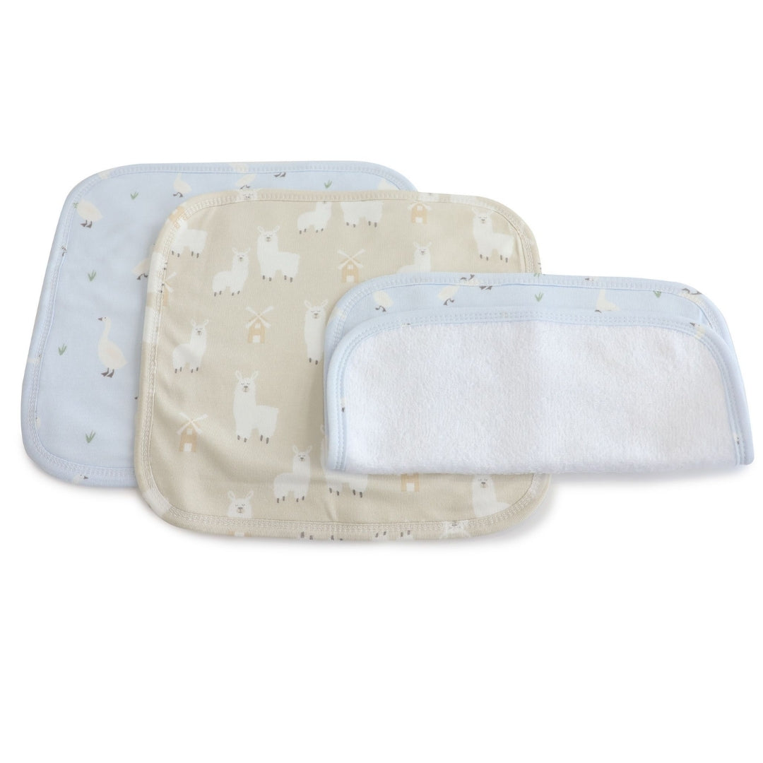 Bubba Blue Provincial Face Washers 3 Pack Sky/Almond