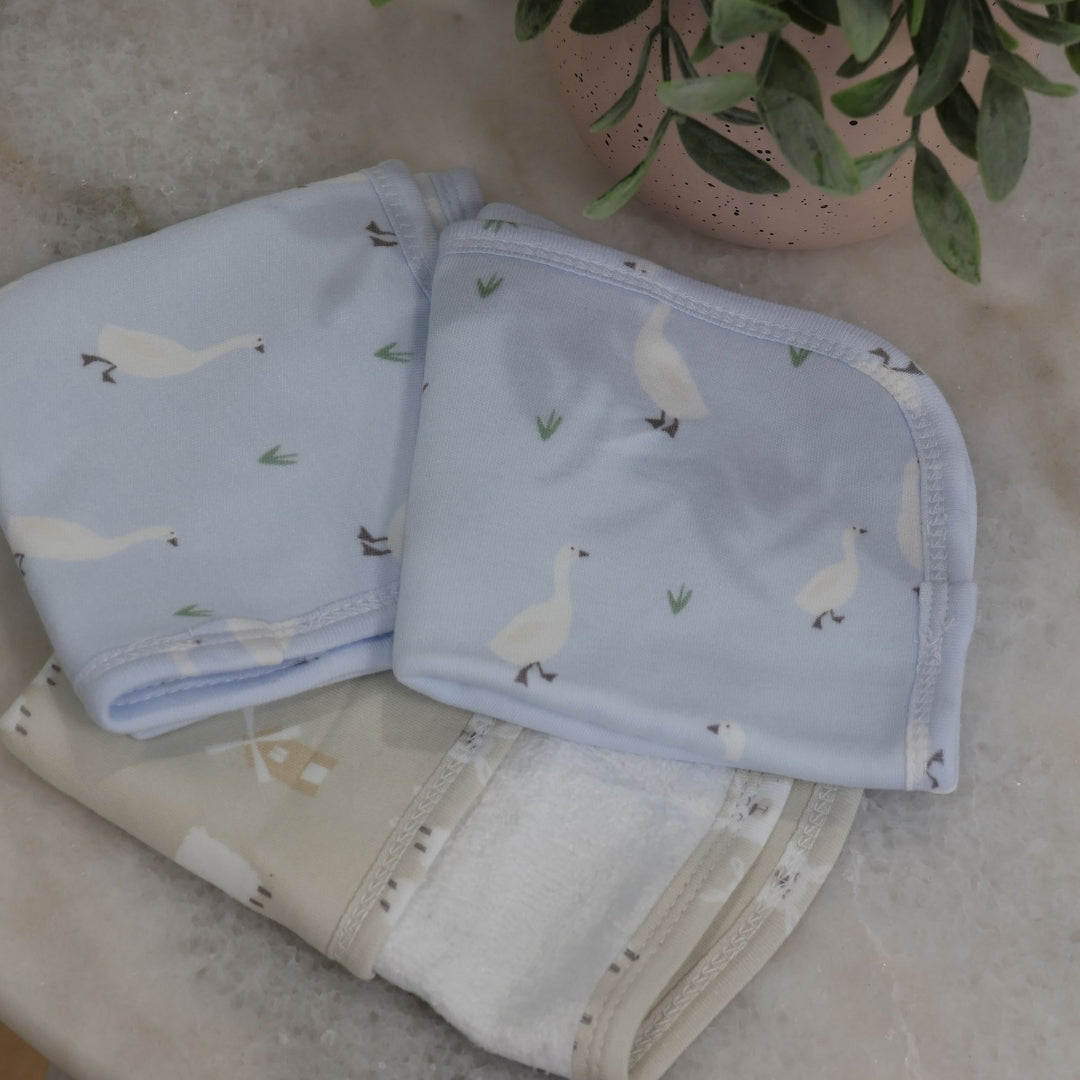 Bubba Blue Provincial Face Washers 3 Pack Sky/Almond