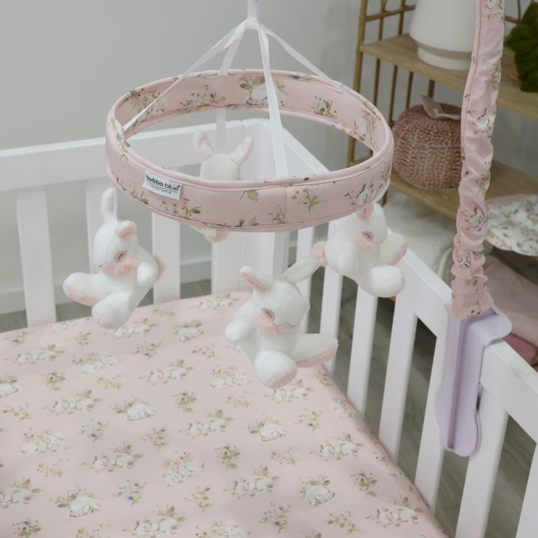 Bubba Blue Sleeping Bunny Jersey Cot Fitted Sheet