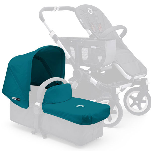 bugaboo donkey duo blue Bugaboo Donkey Tailored Fabric with Extendable Sun Canopy Petrol Blue V2 –  Baby Kingdom