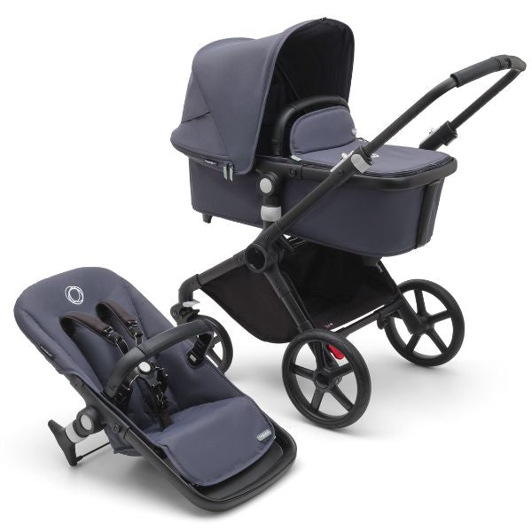 Bugaboo Fox Cub Complete Pram Black/Stormy Blue-Stormy Blue