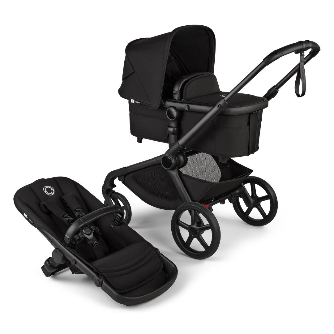 Bugaboo Kangaroo Complete Single Stroller BLACK/MIDNIGHT BLACK-MIDNIGHT BLACK  TRAVEL SYSTEM (includes Bugaboo Turtle car seat with base & adaptors)