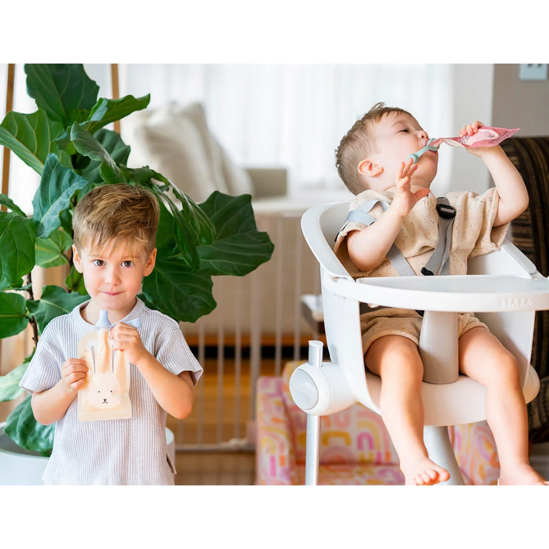 Cherub Baby Reusable Baby Food And Yoghurt Pouches Bundle Kit Dusty Rose & Sand