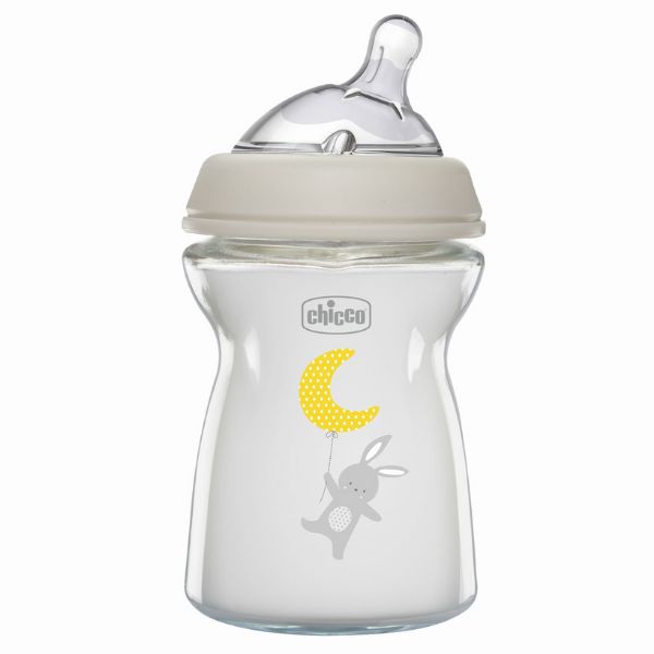 Chicco Natural Feeling Glass Bottle Soft Flow 0m+ 250ml