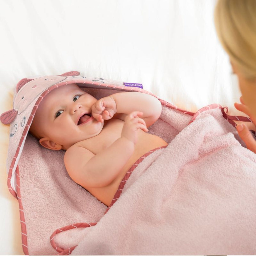 ClevaMama Bamboo Apron Bath Towel Pink