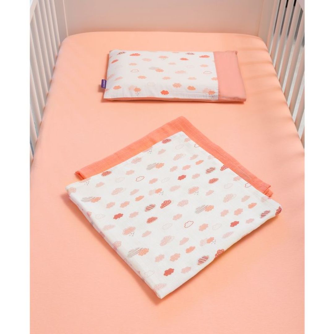 ClevaMama Jersey Cotton Fitted Sheets Cot Bed 2pk Coral
