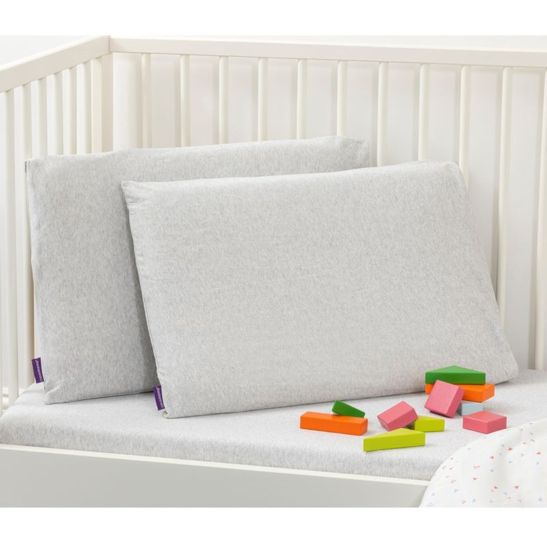 ClevaMama Jersey Cotton Junior Pillow Case 2pk Grey