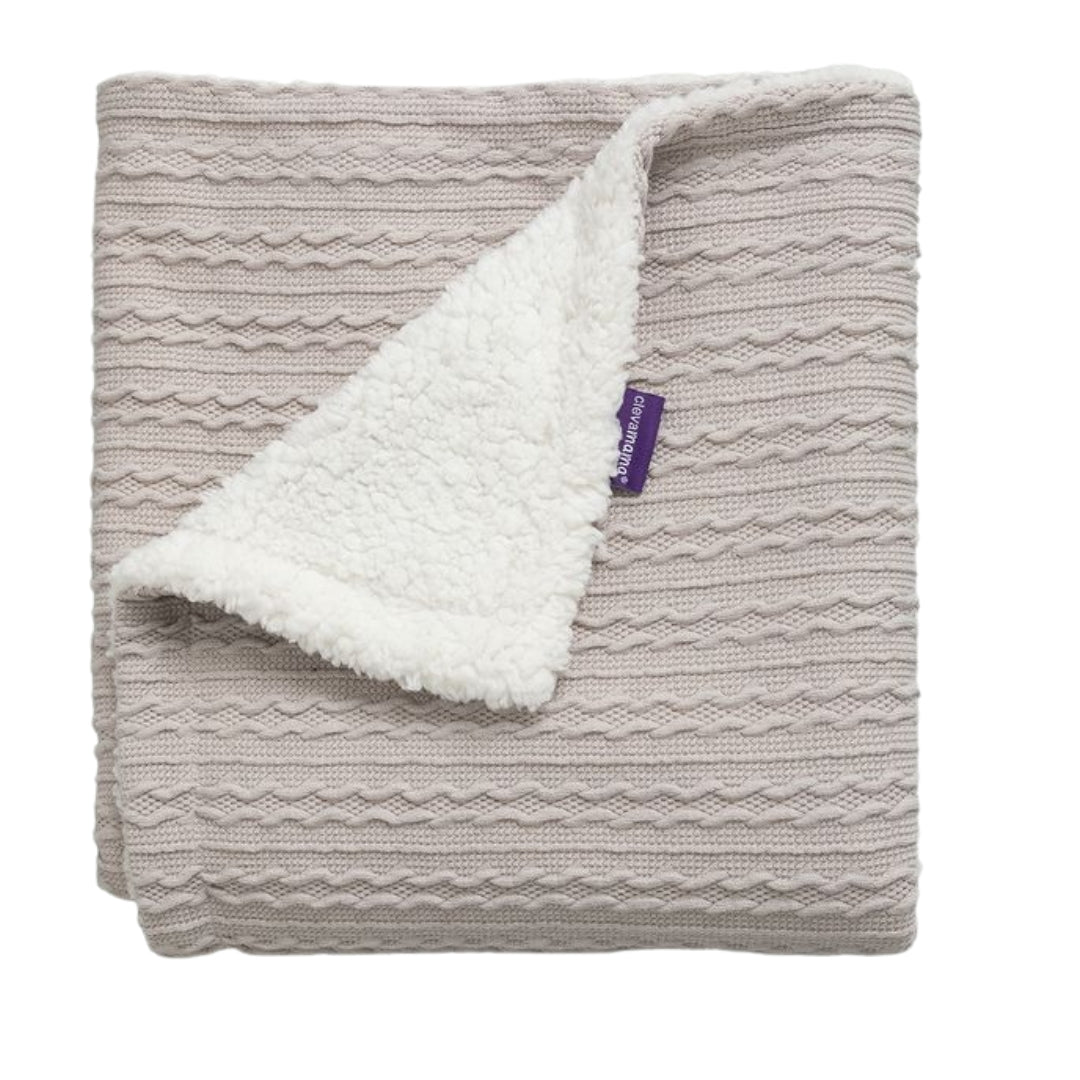 ClevaMama Luxe Sherpa Baby Blanket Grey