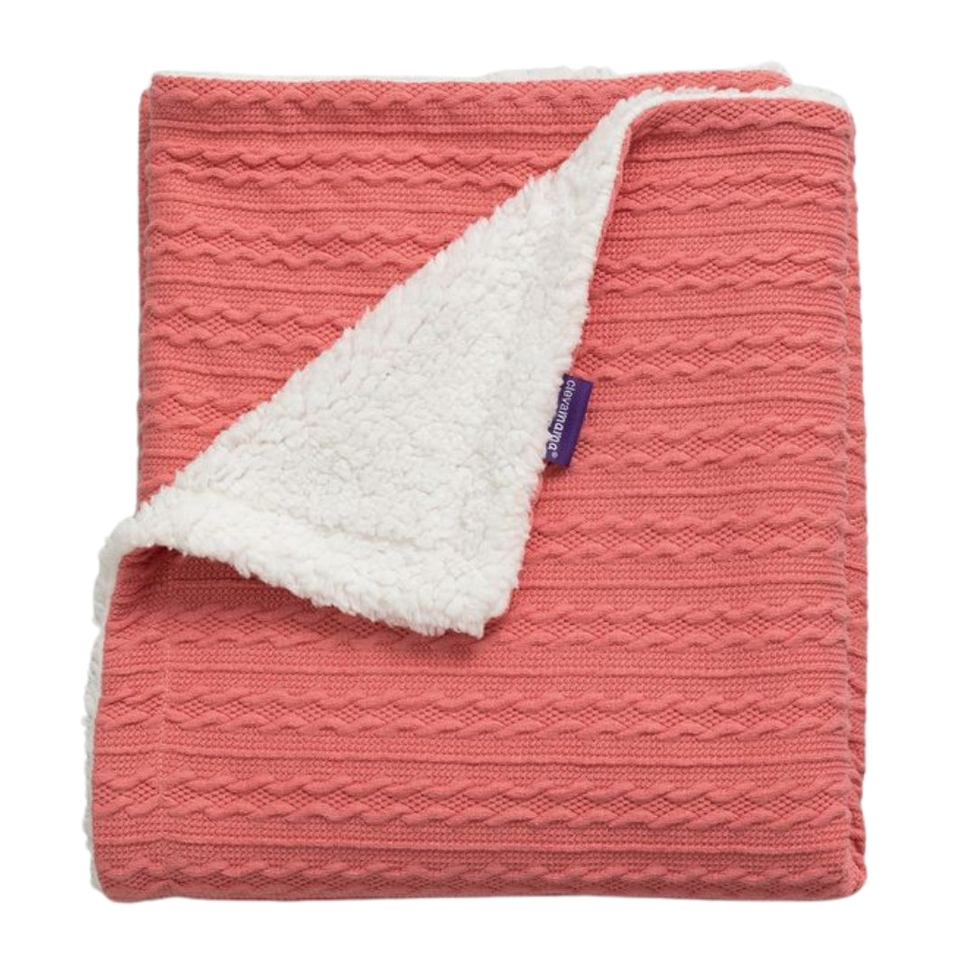 ClevaMama Luxe Sherpa Baby Blanket Pink