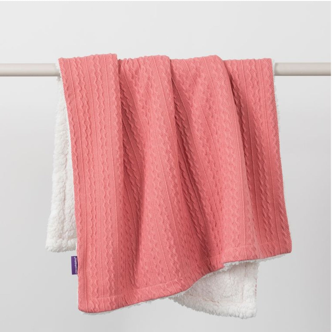 ClevaMama Luxe Sherpa Baby Blanket Pink