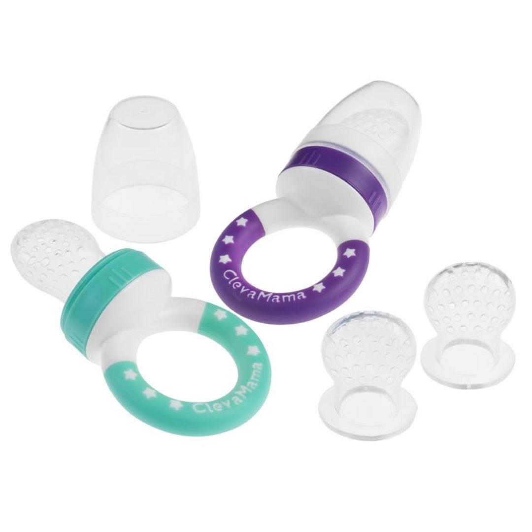 ClevaMama ClevaFeed Twin Pack Silicone Self Feeder with 4 Teats