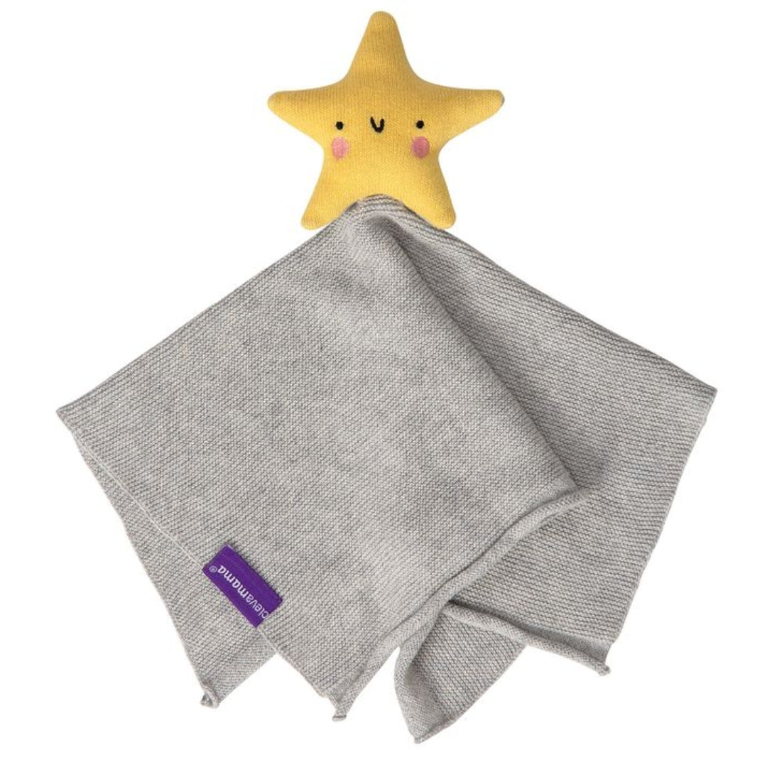 ClevaMama Shooting Star Comforter Organic Cotton Knit Grey