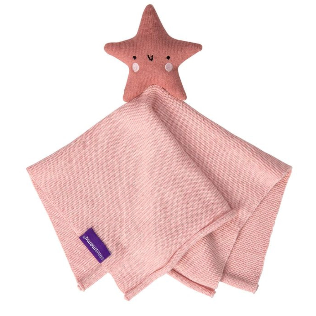 ClevaMama Shooting Star Comforter Organic Cotton Knit Pink