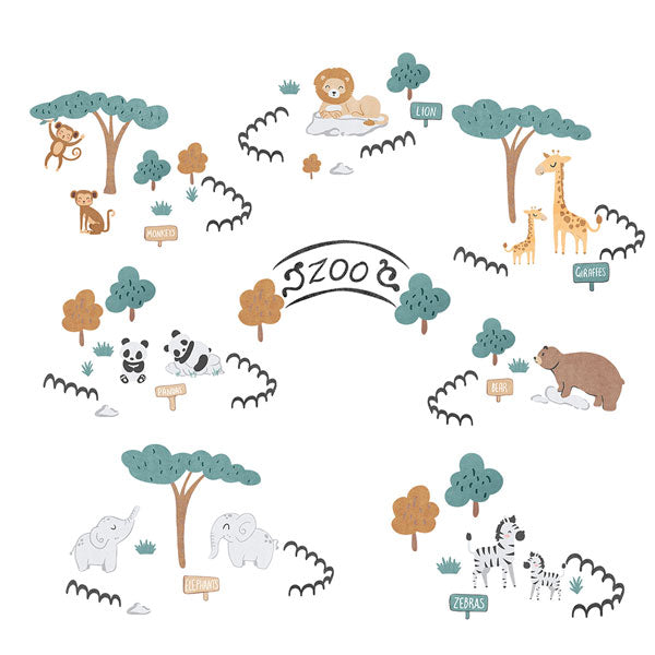 Lolli Living Day At The Zoo Wall Decal Set