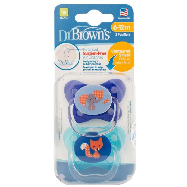 Dr Brown's PreVent Contoured Pacifier Stage2 6-12m Blue