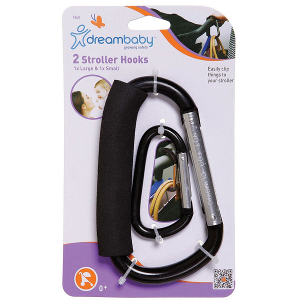 Dreambaby StrollerBuddy Hook 2pk (1 Large & 1 Small)