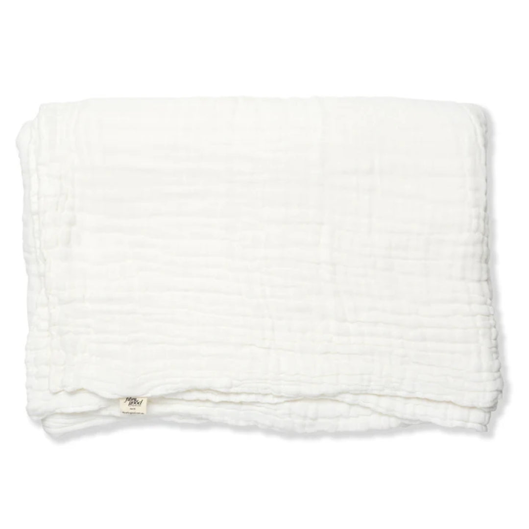 Fibre For Good Undyed Organic Cotton Muslin Wrap White