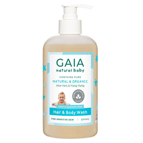 GAIA Natural Baby Hair & Body Wash 500ml With Pump