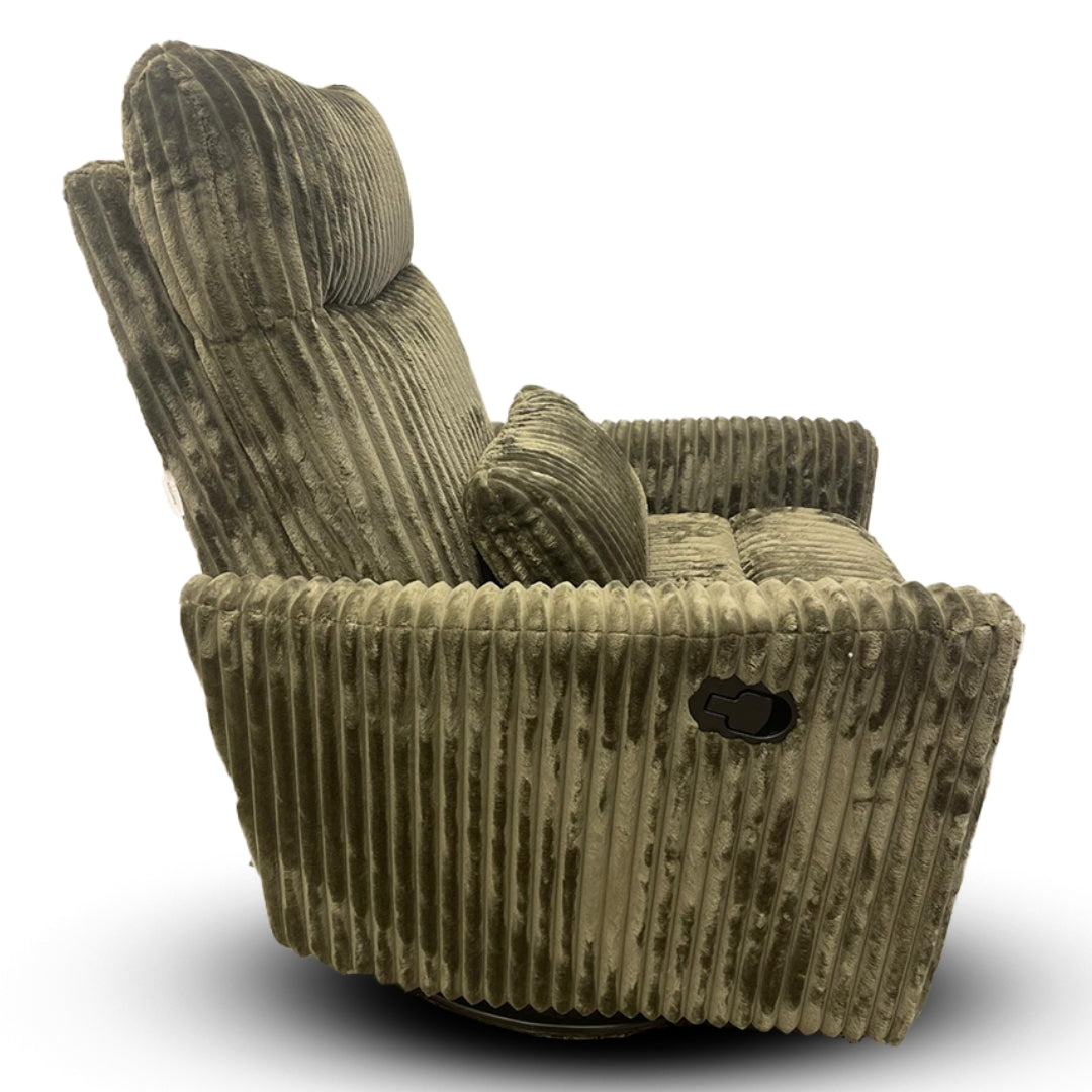 Gusto + Darcy Anesi Reclining Rocking Chair Sage Green Jumbo Cord