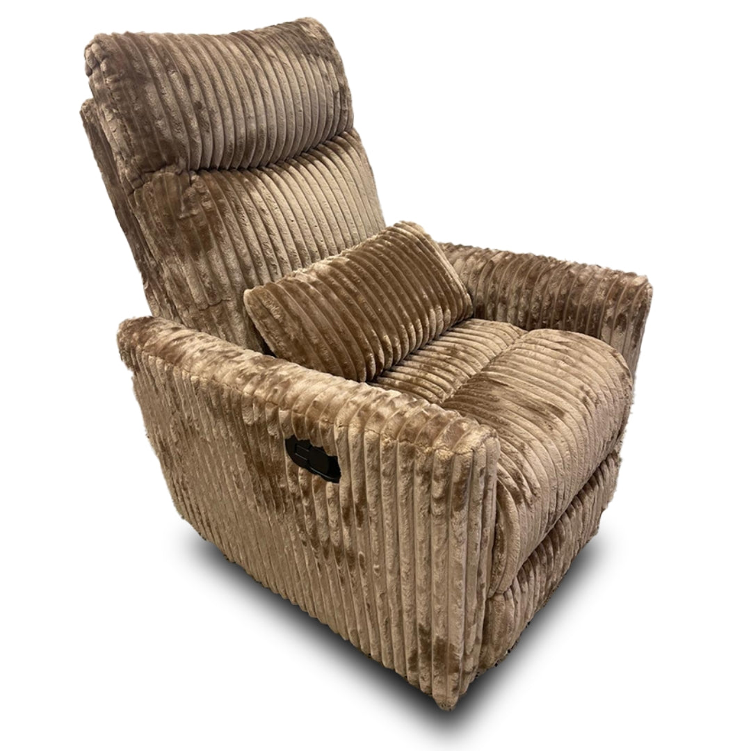 Gusto + Darcy Anesi Reclining Rocking Chair Taupe Jumbo Cord