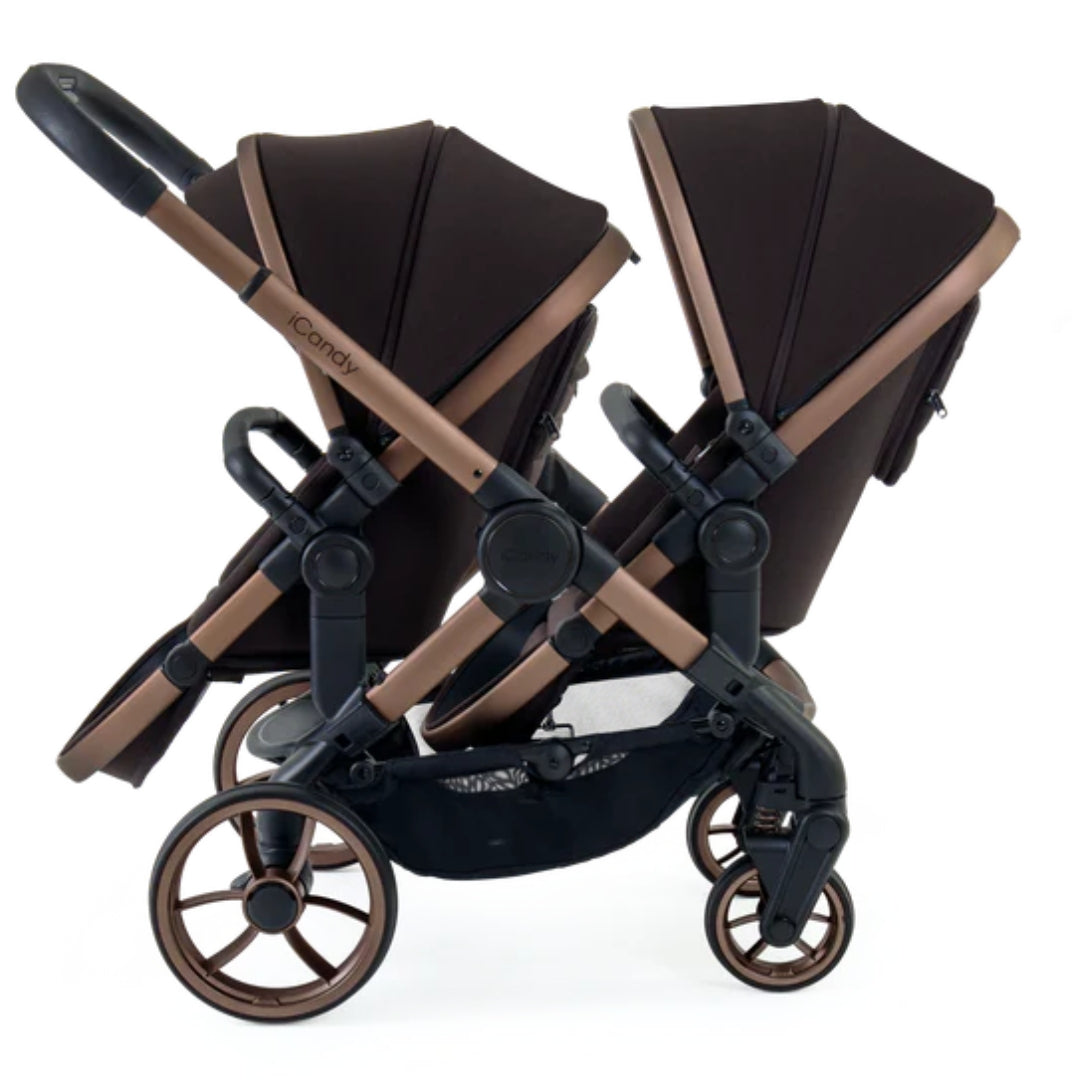 icandy peach double stroller iCandy Peach 7 Double Pram Pecan – Baby Kingdom