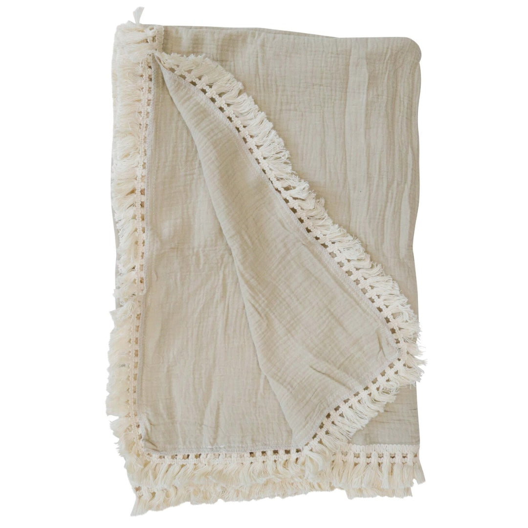 Hazel & Hunter Cotton Throw Stone