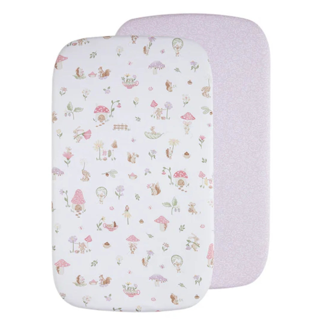 Living Textiles Bassinet Fitted Sheets 2pk Whimsical Wonderland