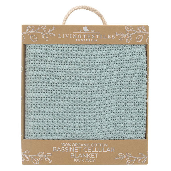 Living Textiles Organic Bassinet/Cradle Cellular Blanket Sage