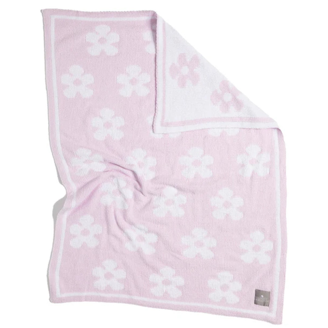 Living Textiles Chenille Pram Blanket Purple Flower