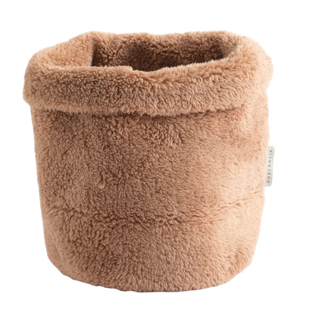 Living Textiles Sherpa Storage Basket Cuddly Bear