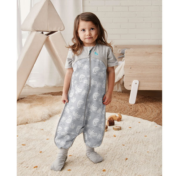 Love to Dream Sleep Short Sleeve Suit Organic Size 0 6-12m 1.0Tog Grey Doves
