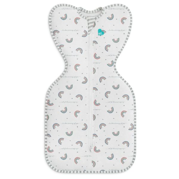 Love To Dream Swaddle Up Original Medium 1.0Tog White Rainbow Dream
