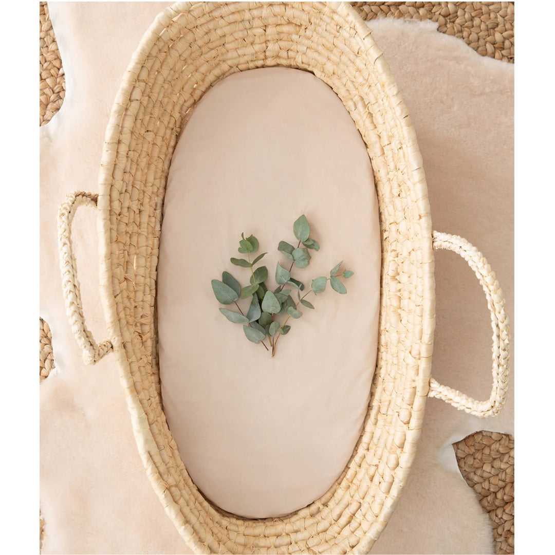 Love to Dream TENCEL Bassinet Fitted 2 in 1 Waterproof Mattress Protector Sheet TAUPE