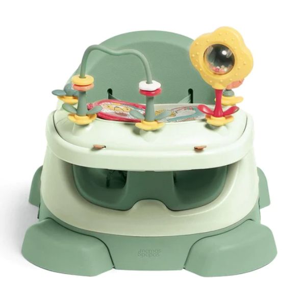 Mamas & Papas Bug 3-in-1 Floor & Booster Seat with Activity Tray Eucalyptus