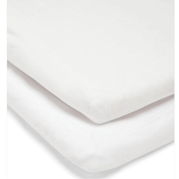 Mamas & Papas Lua Bedside Crib Sheets (2 Pack) White