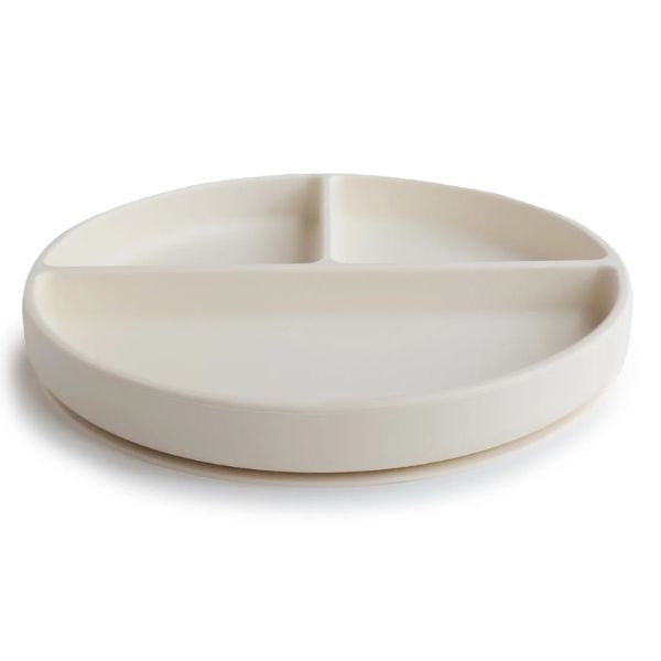Mushie Silicone Suction Plate IVORY – Baby Kingdom