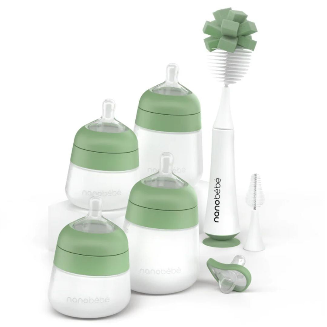 Nanobebe Flexy Feeding Set Sage – Baby Kingdom
