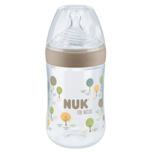 NUK For Nature 260ml Silicone Bottle with Temperature Control Cream