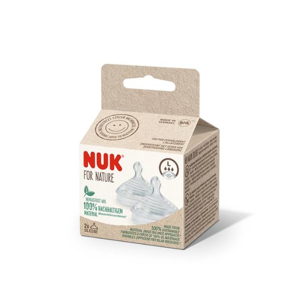NUK For Nature Silicone Teat Large 2pk