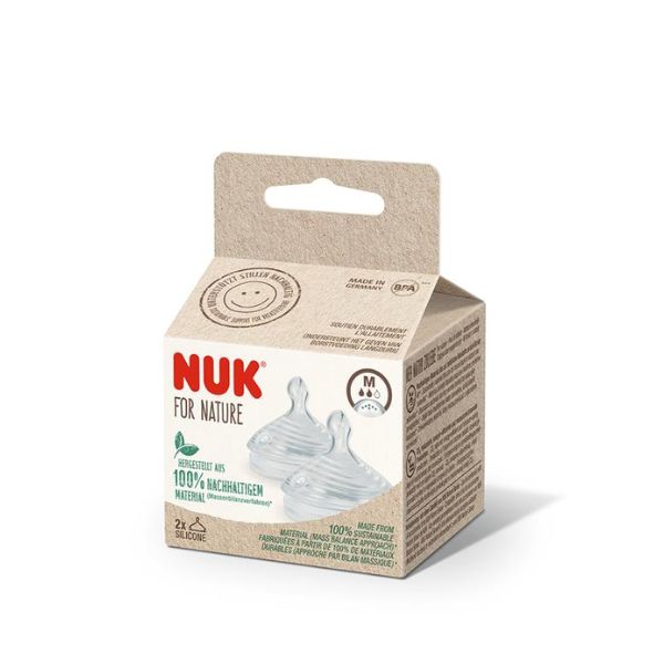 NUK For Nature Silicone Teat Medium 2pk