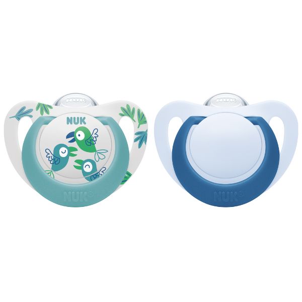 NUK Star Silicone Soother 6-18m Boy 2pk